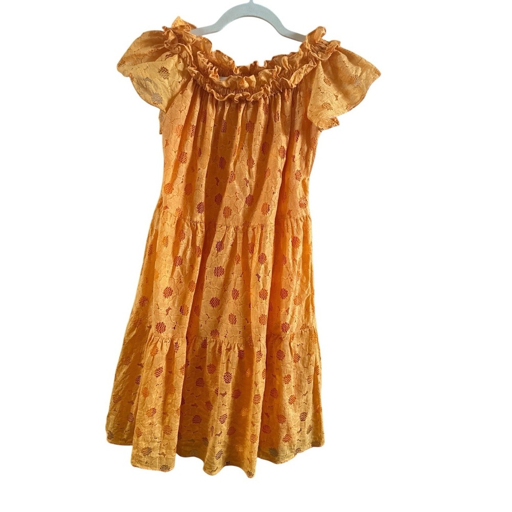 Trina Turk Mango Tango Margery Woman's Size Small Dress Eyelet Off The Shoulder
